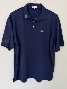 PETER MILLAR Men's Scotty Cameron Circle T Solid PerfMesh Golf Polo (with flaw)